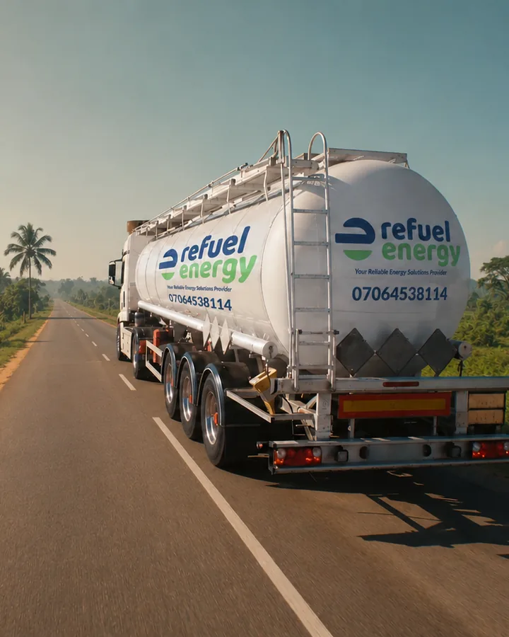 Refuel Energy delivery truck in motion